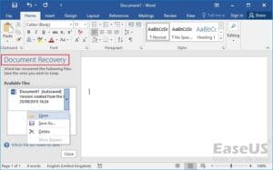 Recover Unsaved Documents From the Auto Recover Folder